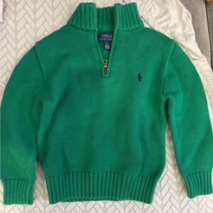 Polo Ralph Lauren boys Green Half-Zip Knit Sweater size 5